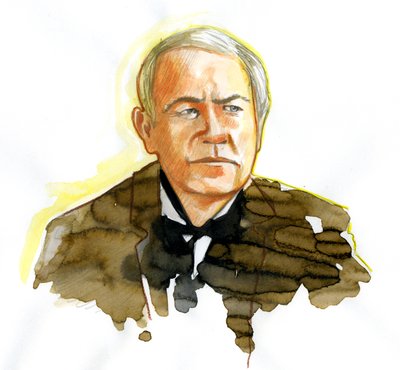 Portret van de natuurkundige Thomas Edison (1847-1931) door Alessandro Lonati