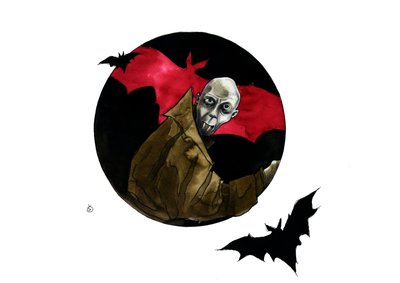 Voorstelling van het personage Nosferatu de vampier door Alessandro Lonati
