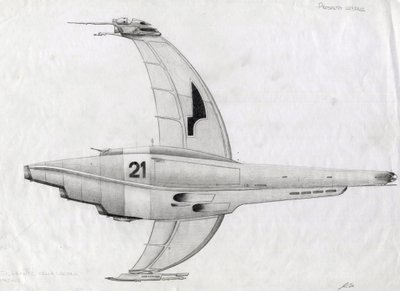 Sciencefiction illustratie: ruimteschip voor de verovering van de ruimte of het universum door Alessandro Lonati