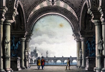 Scenografie van Sanquirico voor de opera Bianca e Fernando door Vincenzo Bellini door Alessandro Sanquirico