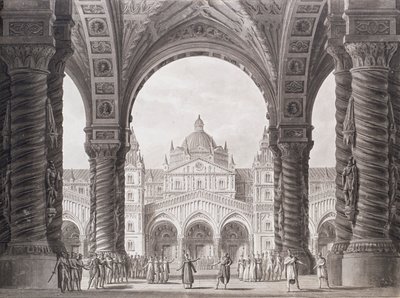 Decorontwerp voor de opera seria I due Valdomiri door Peter Winter door Alessandro Sanquirico