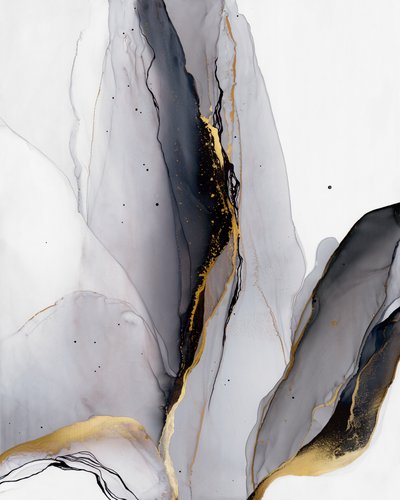 Elegante goudgrijze vloeiende lijn door Alevtina Shelest