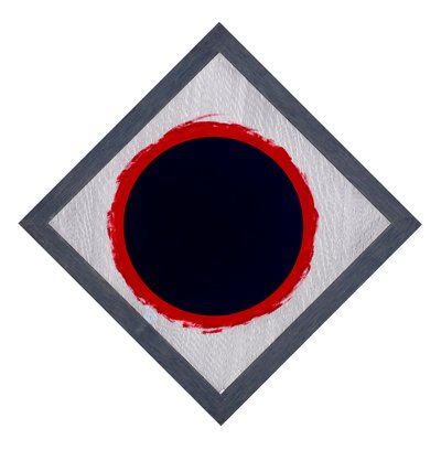 Cirkel Blauw op Rode Diamant, 2022 door Alex Dunn