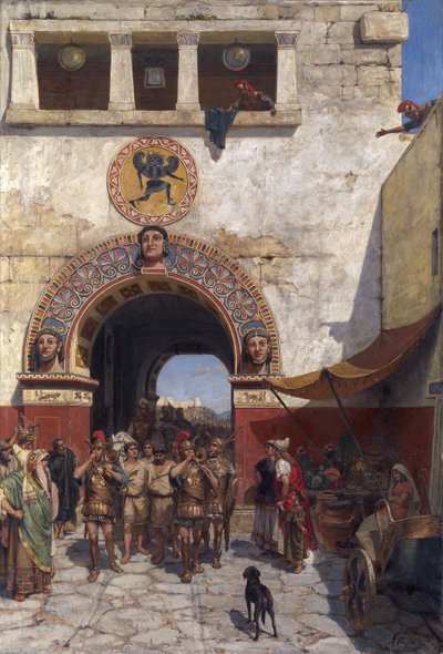 Poort in Volterra, Etrurië door Alexander Alexandrovich Svedomsky