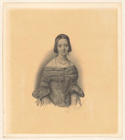 Portret van Antoinette Marie Henriette Jeanne Reigersman, echtgenote van Jonkheer Mr Pieter van den Brandeler door Alexander Cesar August Valois (signed by artist)
