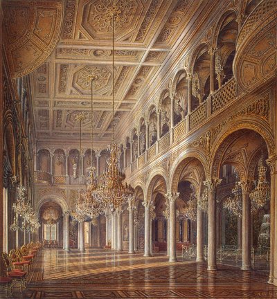 Interieurs van de Kleine Hermitage, De Paviljoenhal door Alexander Chrisophorovich Kolb