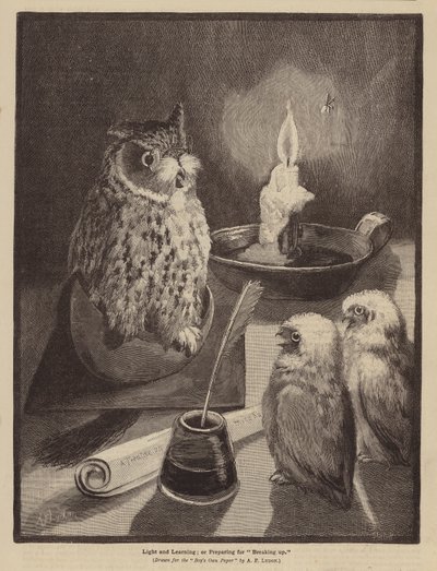 Licht en leren; of, Voorbereiden op het einde van het schooljaar door Alexander Francis (after) Lydon