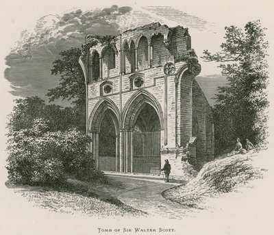 Dryburgh Abbey, graf van Sir Walter Scott door Alexander Francis Lydon