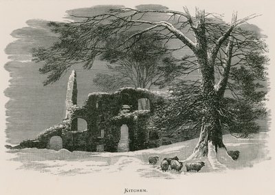 Kirkstall Abbey, keuken door Alexander Francis Lydon