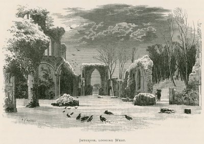 Netley Abbey, interieur, kijkend naar het westen door Alexander Francis Lydon