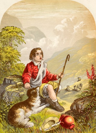 De herdersjongen in de Vallei der Vernedering, uit De Pelgrimsreis van John Bunyan, gepubliceerd ca. 1880 door Alexander Francis Lydon
