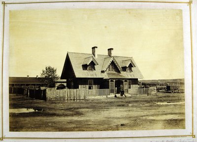 Het huis van kolonel Bullock, Indiase handelaar, Fort Laramie, 1868 door Alexander Gardner