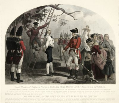 Laatste Woorden van Kapitein Nathan Hale?, gepubliceerd 1858 door Alexander Hay Ritchie