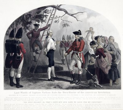 Laatste woorden van kapitein Nathan Hale, uitgegeven 1858 door Alexander Hay Ritchie