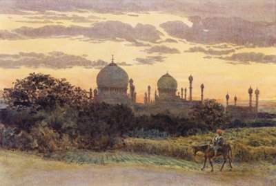 Zonsondergang achter de Ibrahim Roza, Bijapur door Alexander Henry Hallam Murray