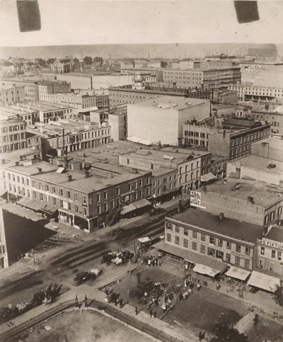 Uitzicht noordoost vanaf de koepel van het gerechtsgebouw in Chicago, 1858 door Alexander Hesler