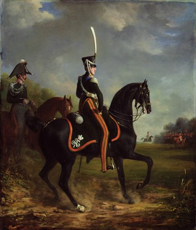 Tsaar Nicolaas I van Rusland, toen Groothertog, rijdend in Hyde Park door Alexander Ivanovich Sauerweid