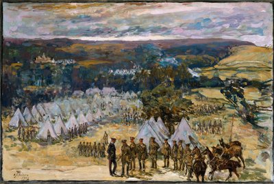 Veldmaarschalk Lord Kitchener inspecteert het 10e Bataljon, York en Lancaster Regiment in Halton, 1914 door Alexander Jamieson