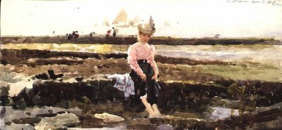 Jong meisje peddelend door Alexander M. Rossi