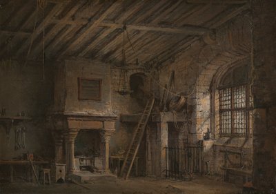 Decorontwerp voor Heart of Midlothian; De Tolbooth door Alexander Nasmyth