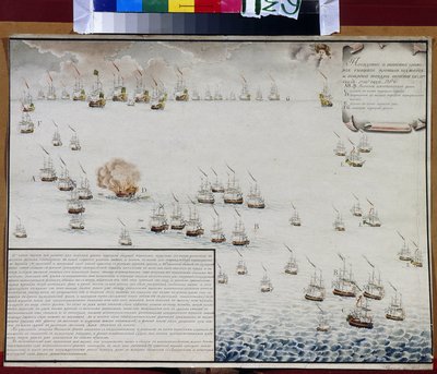 De Zeeslag bij Tendra (in de Zwarte Zee) op 8 en 9 september 1790 door Alexander Nikolaevich Depaldo