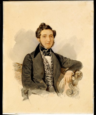 Portret van Nikolay Mikhaylovich Donaurov (1806-1849) door Alexander Pavlovich Briullov