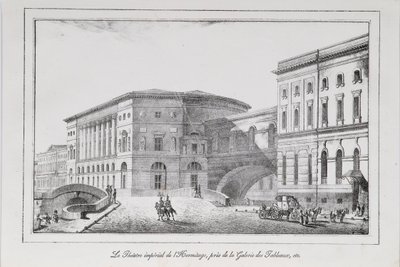 Het Hermitage Theater in Sint-Petersburg Serie Zichten van Sint-Petersburg, 1820s door Alexander Pluchart