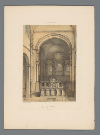 Interieur van Sint-Servaasbasiliek te Maastricht door Alexander Schaepkens