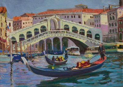 Venetië: de Rialtobrug en de gondels door Alexander Shandor