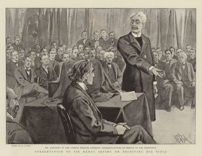 Presentatie aan Sir Henry Irving bij het ontvangen van zijn Titel door Alexander Stuart Boyd