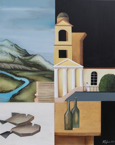 Surrealistische, in delen opgesplitste compositie door Alexander Trifonov