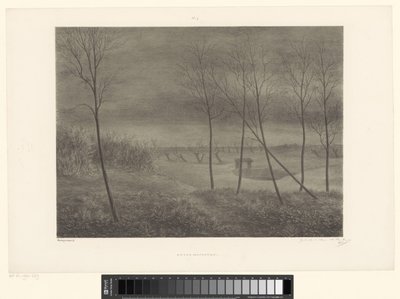 Landschap bij nacht door Alexander Ver Huell (signed by artist)