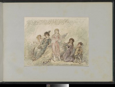 Landschap met vier meisjes en een jongen door Alexander Ver Huell