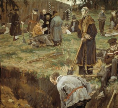 De Decembristen in Tsjita door Alexander Viktorowitsch Morawow