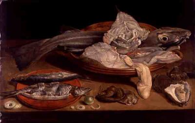 Stilleven met Vis en Oesters door Alexander van Adriaenssen