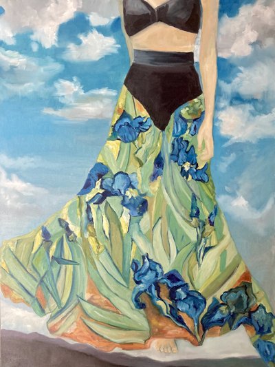 Vrouw in een zwierige irisskirt door Alexandra Higgins