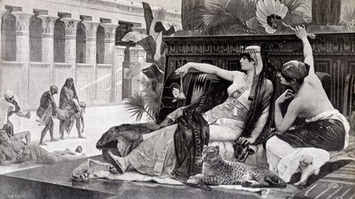 Cleopatra probeert gif op zijn onderdanen - door Cabanel door after Alexandre Cabanel