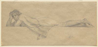 Studie voor "Le Poete Florentin", ca. 1853 door Alexandre Cabanel