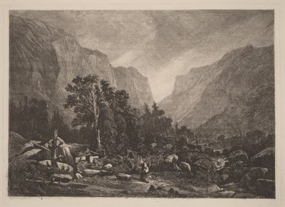 Paar bij een vervallen huis door Alexandre Calame