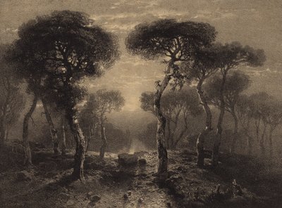 Landschap met bomen door Alexandre Calame