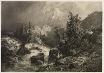 Storm in de Alpen door Alexandre Calame