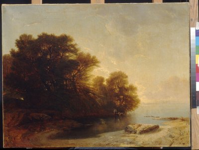 Bomen aan het meer door Calame, Alexandre door Alexandre Calame
