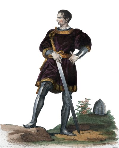 Portret van Olivier V door Clisson (1336-1407), Franse Constable. illustratie uit 