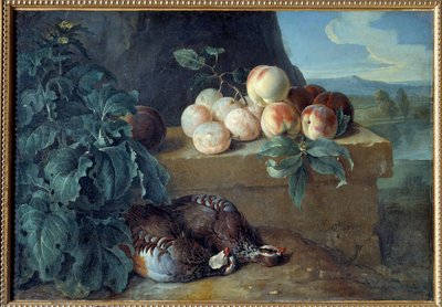 Perziken en patrijzen door Alexandre Francois Desportes
