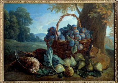 Pruimen, vijgen en snavels Schilderij door Francois Desportes door Alexandre Francois Desportes