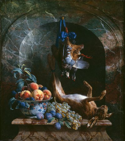 Stilleven met dood wild in een marmeren nis, 1706 door Alexandre Francois Desportes