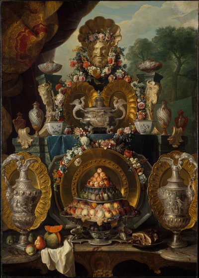 Stilleven met zilver door Alexandre Francois Desportes