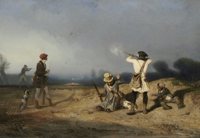 Vogeljacht, 1830 door Alexandre Gabriel Decamps