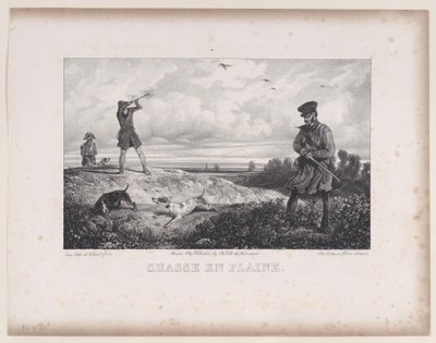 Jacht op het Veld, uit de serie Jachtscènes, 1829 door Alexandre Gabriel Decamps
