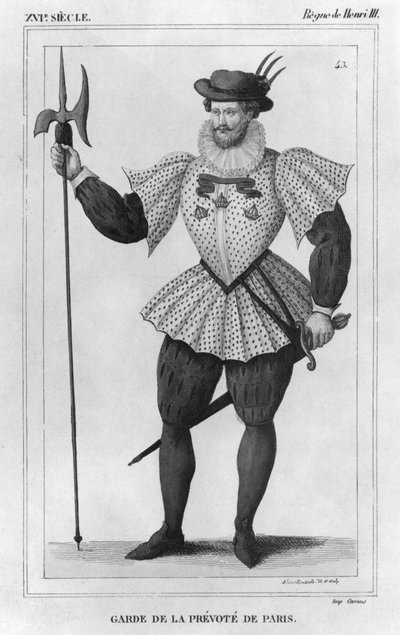 Wacht van het provoostschap van Parijs tijdens het bewind van Hendrik III (1574-89) door Alexandre Massard